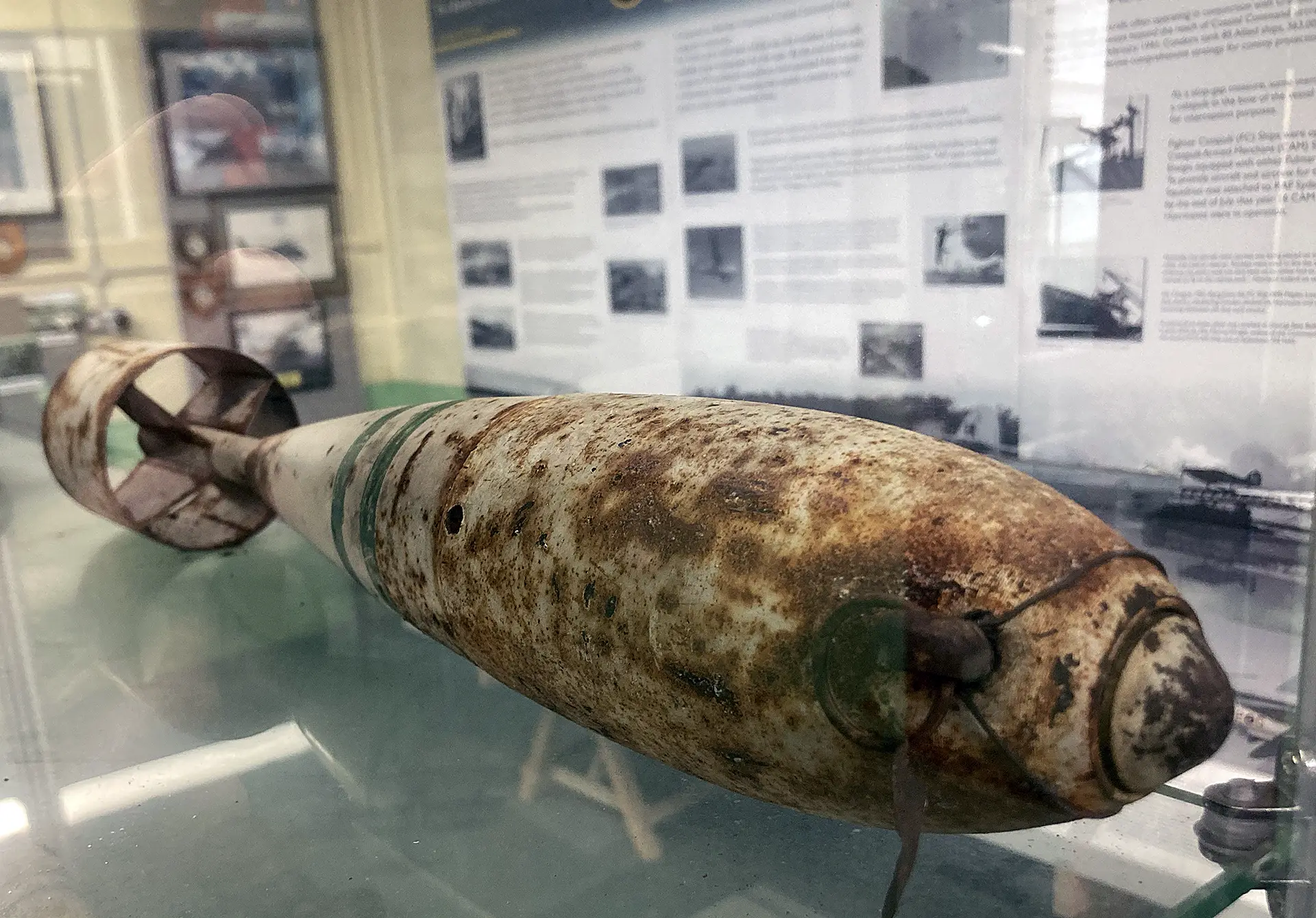 Unexploded bomb at the Aldergrove Airport Room of the Ulster Aviation Society