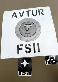 Fuel cap on Tucano T.1 'Enniskillen' ZF378 at the Ulster Aviation Society