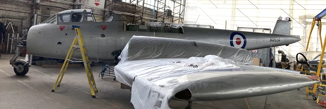 Gloster Meteor T.7 WA634 currently being restored at the Ulster Aviation Society. Image: Mark J. Cairns