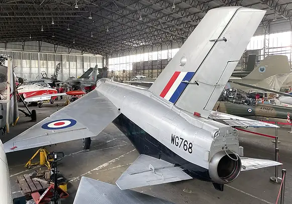 Rear view of the Short SB.5 experimental jet WG768 at the Ulster Aviation Society. Image: Mark J. Cairns
