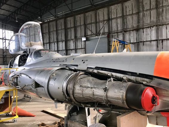 Fouga Super Magister 218 being restored at the Ulster Aviation Society