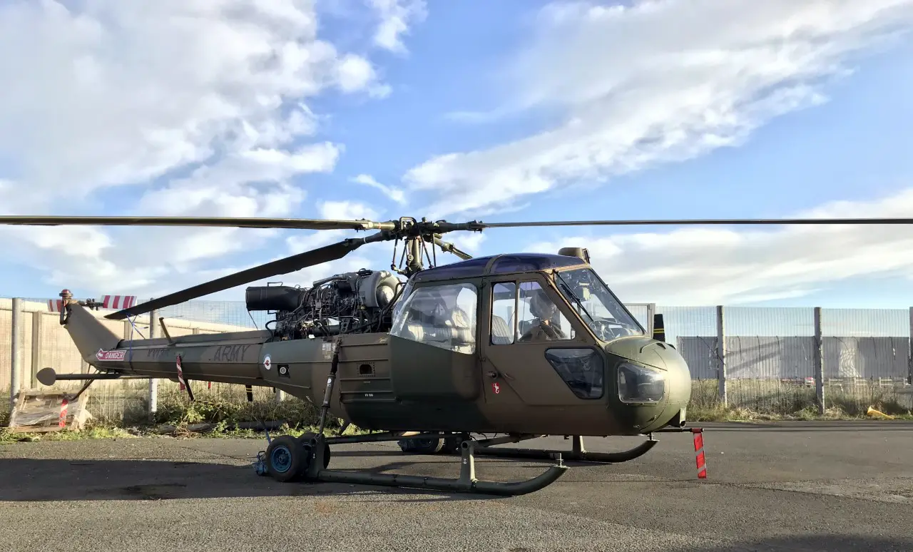 Westland Scout helicopter XV136 in the UAS Compound. Image by Mark J. Cairns