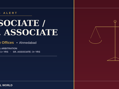 Hiring Alert: Associate / Sr. Associate (Litigation & Arbitration) at S&A Law Offices, Ahmedabad