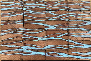 Water surface ripples on wood grain pattern