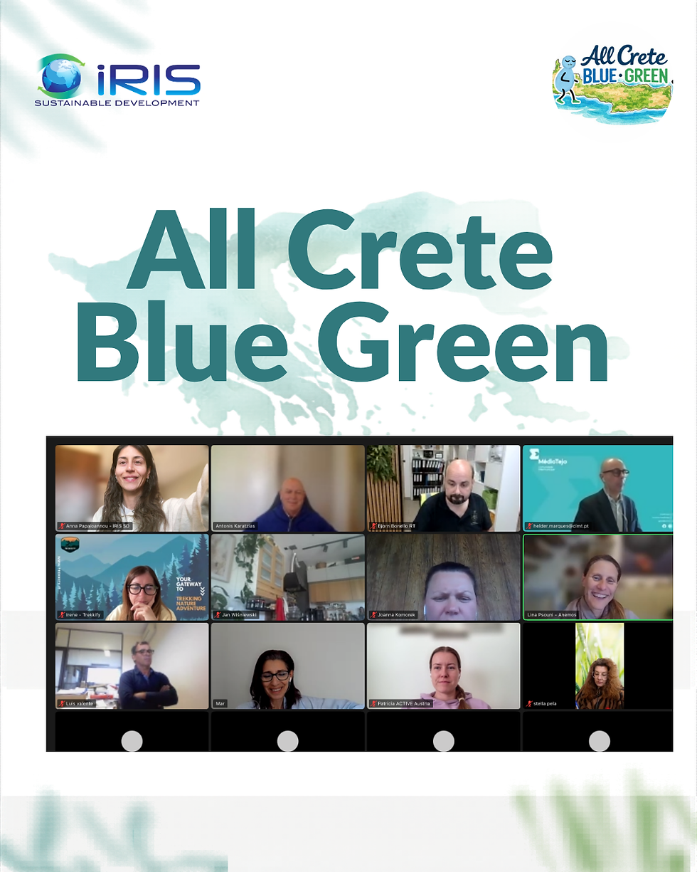 Eco-Friendly Announcement Post for All Crete Blue Green