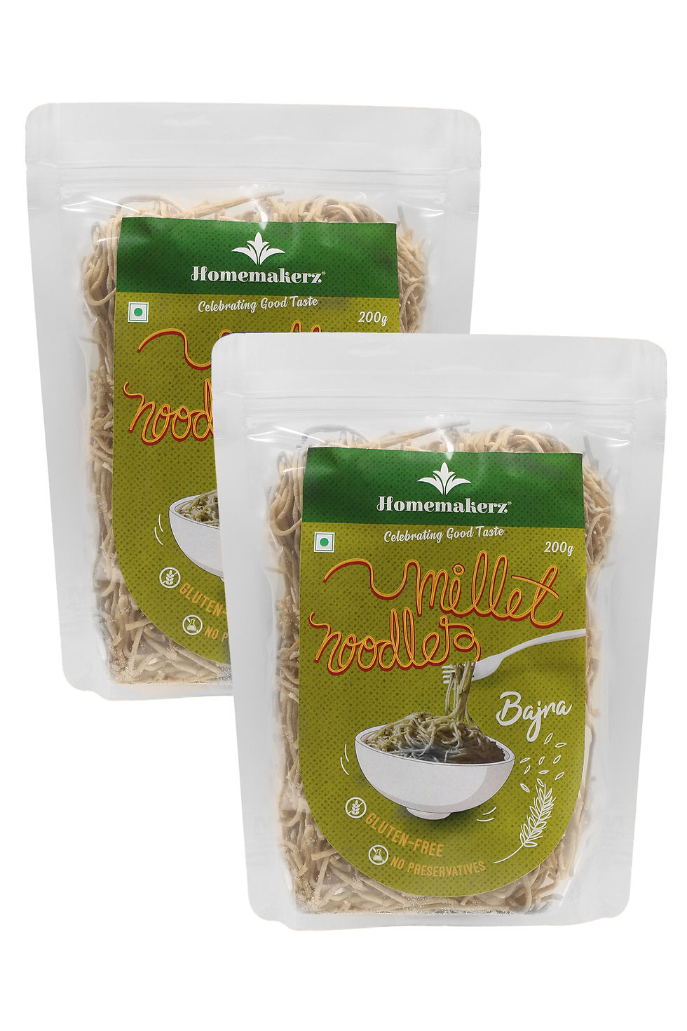 Thumbnail: Bajra Millet Noodles Pack of 2 - Gluten-Free Noodles - 200 gm each