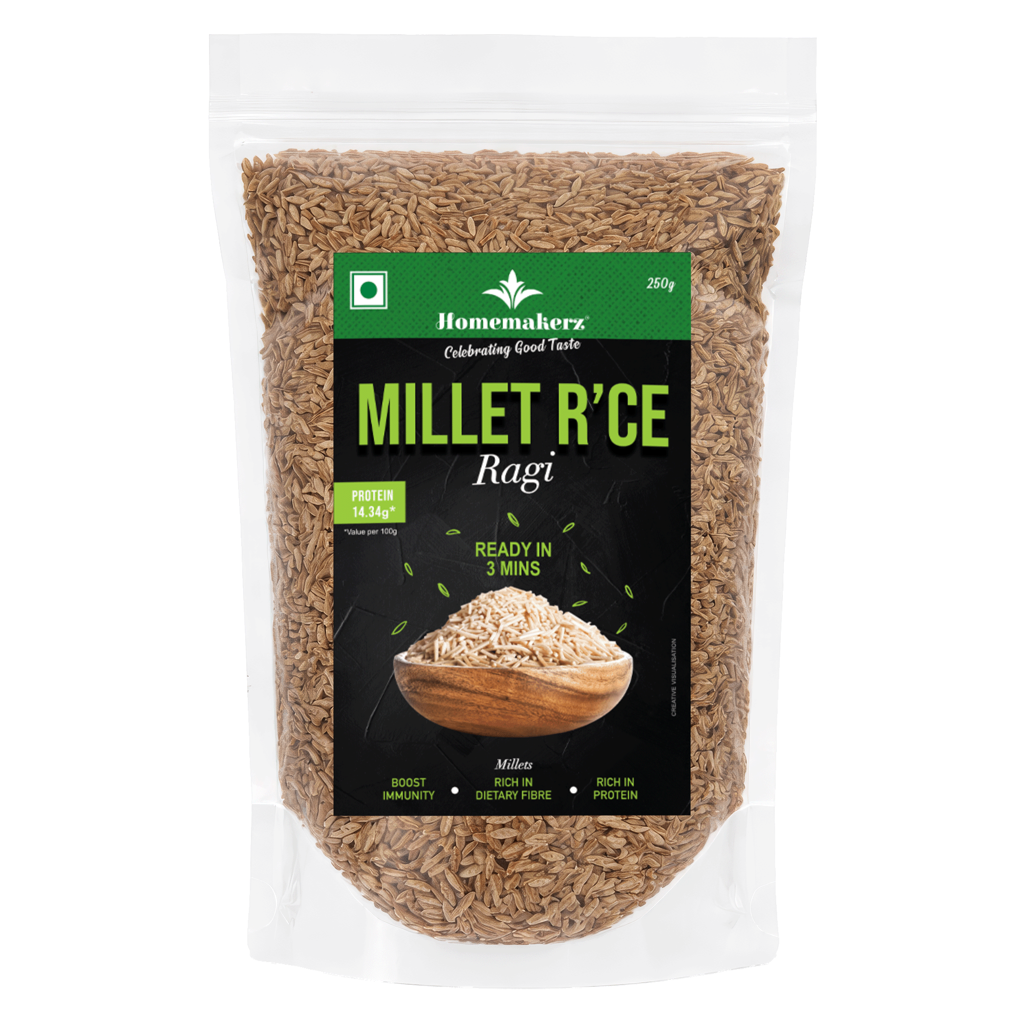 Ragi Millet Rice - Rich in Dietary Fibre - 250 gm