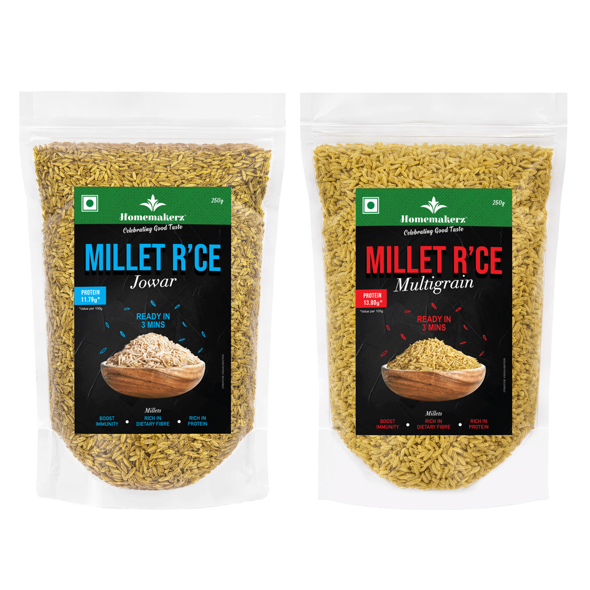 Millet Rice Combo of 2 - Jowar+Multigrain - 250 gm Each