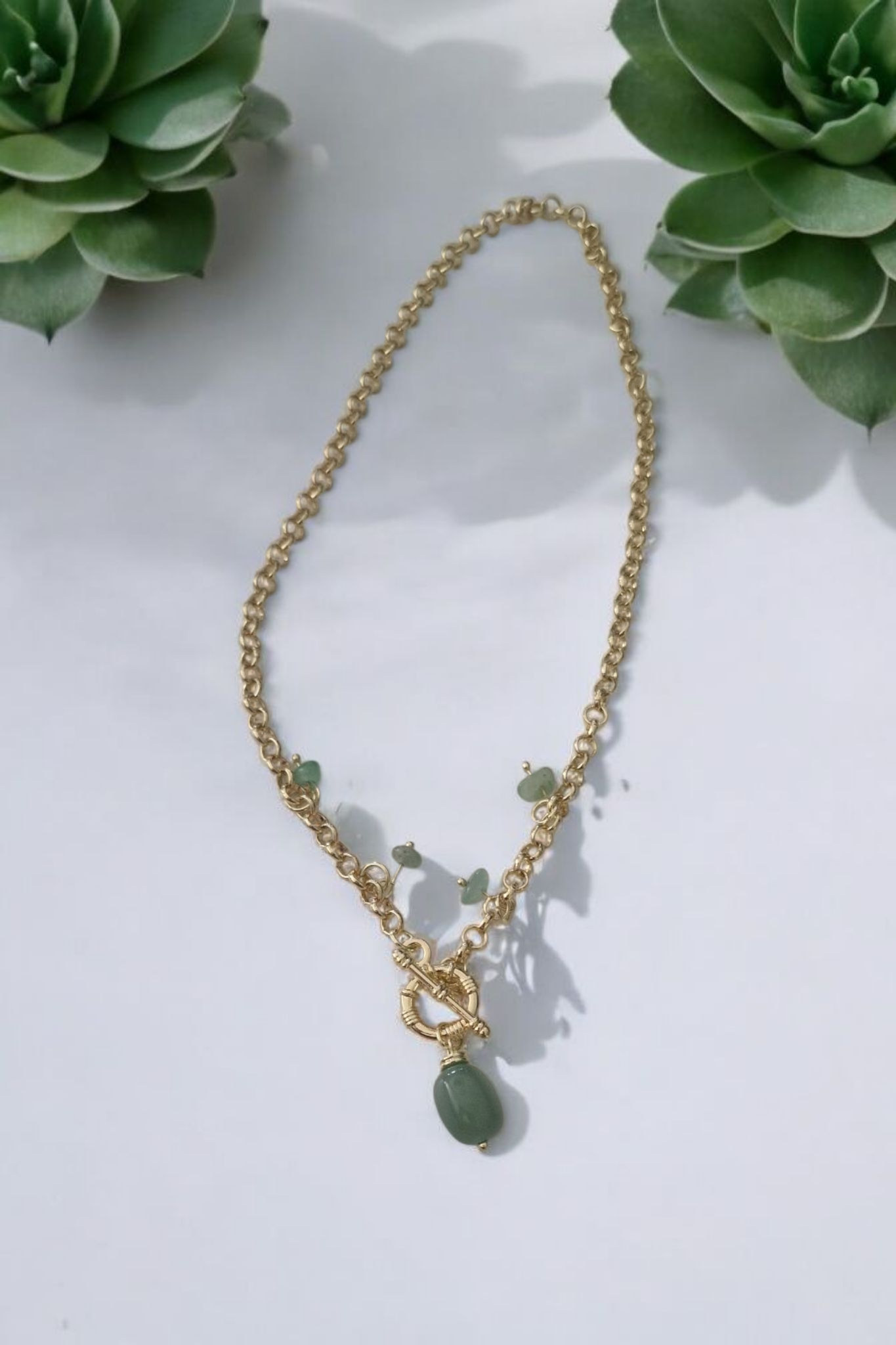 Collier goutte de jade