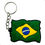 Miniatura: 40 Kit Chaveiros Emborrachado Bandeira Do Brasil	