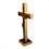 Miniatura: Crucifixo De Mesa Parede Madeira Com Metal São Bento 25cm