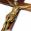 Miniatura: Crucifixo de Parede Madeira Mármore Bronze Cruz 32cm