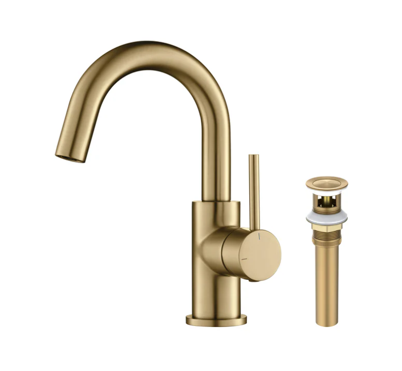 Thumbnail: Halo High-Arc Single Handle Bathroom Vanity Sink Faucet with Pop Up Drain - CBF-