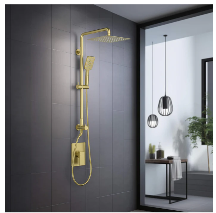 Quadra Pressure Balanced 2-Function Wall Mount Shower Column with Rough In Valve