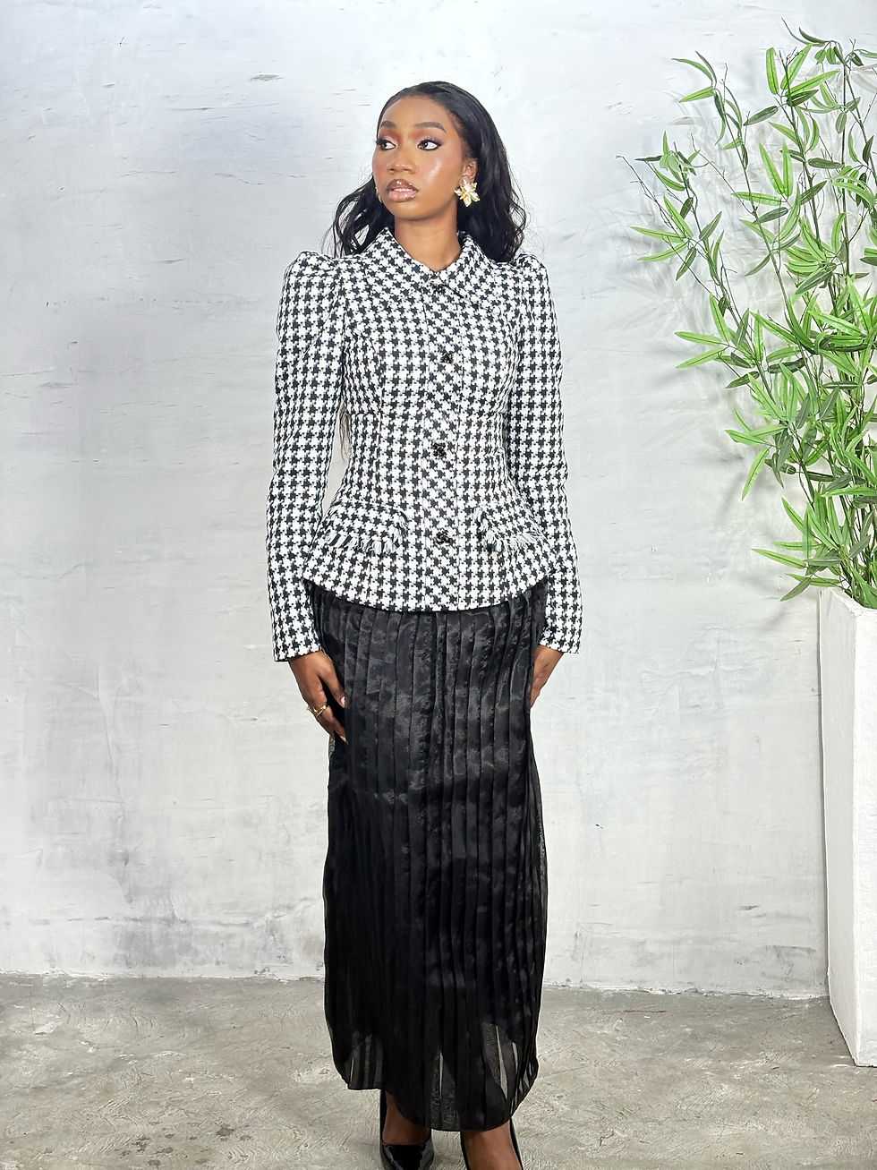 Thumbnail: HOUNDSTOOTH PLEATED SET