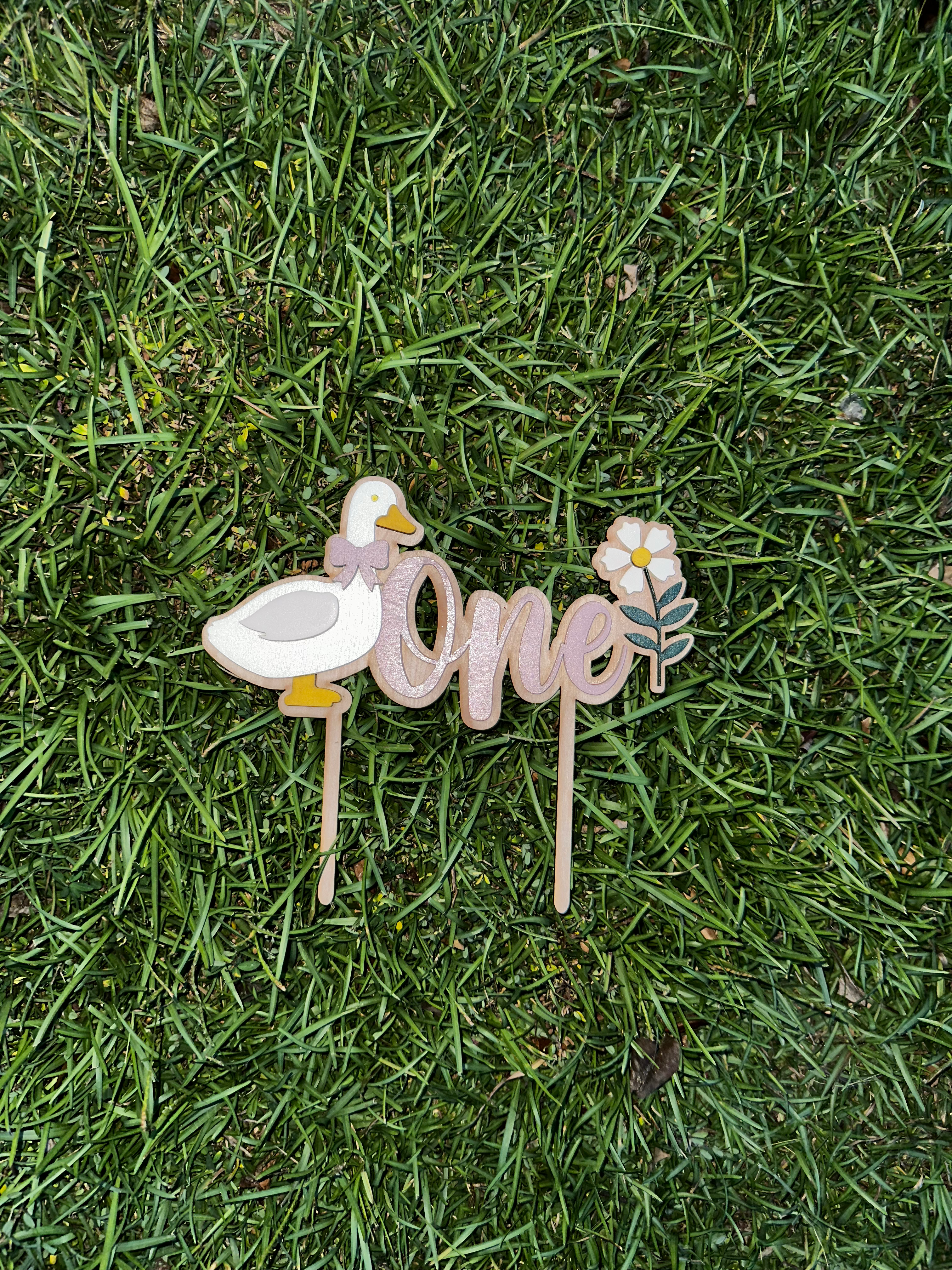 Little Duckling Turns One Cake Topper