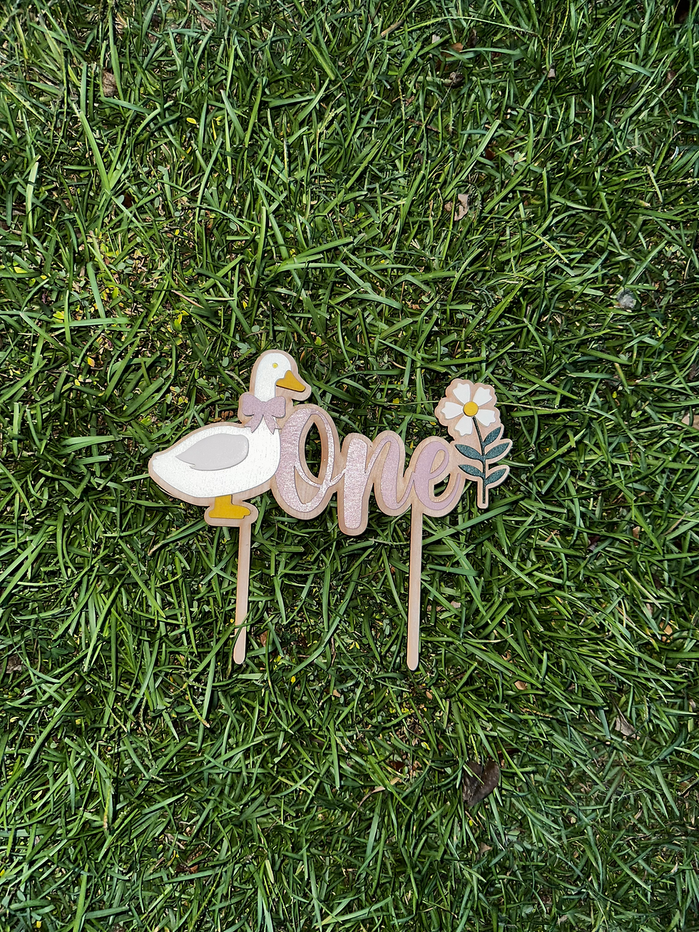 Little Duckling Turns One Cake Topper
