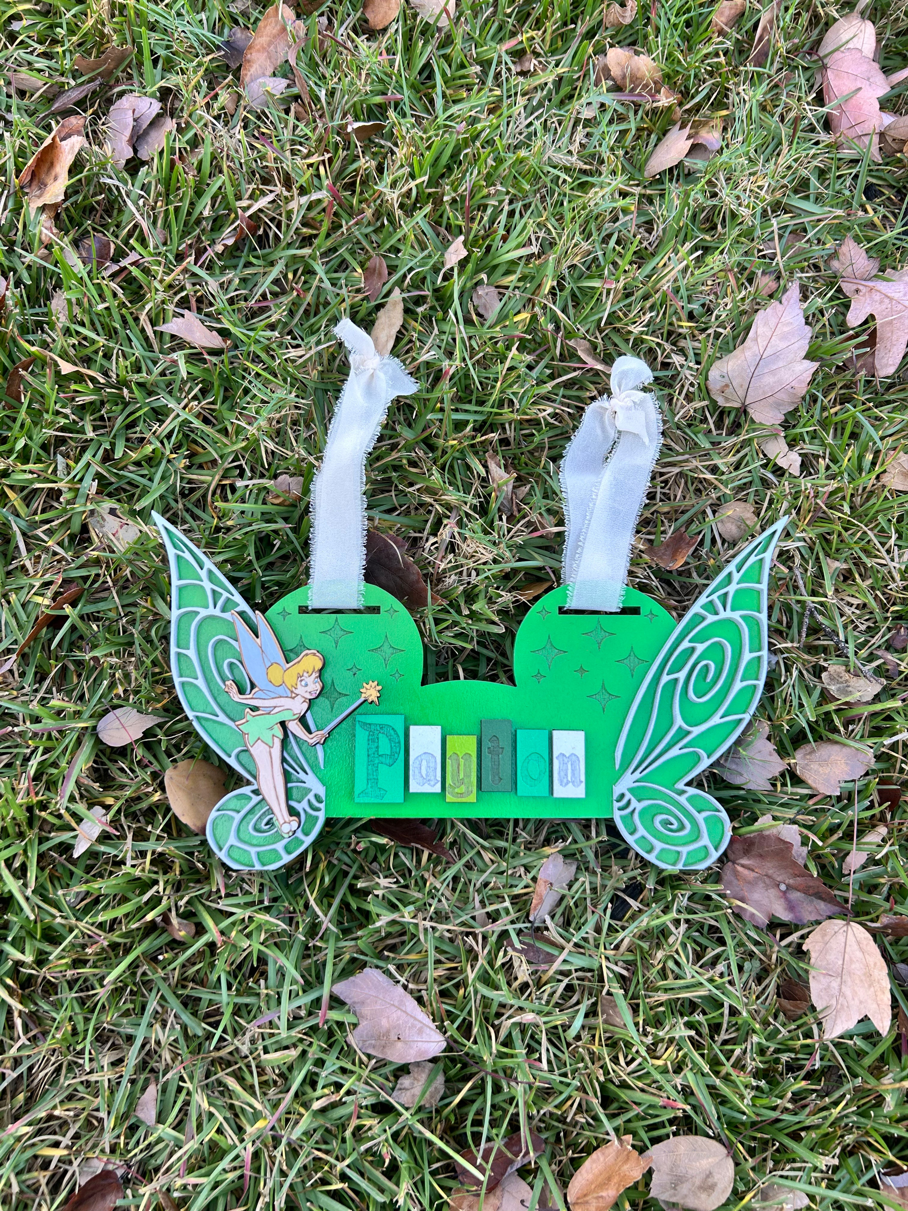 Tinkerbell inspired stroller tag