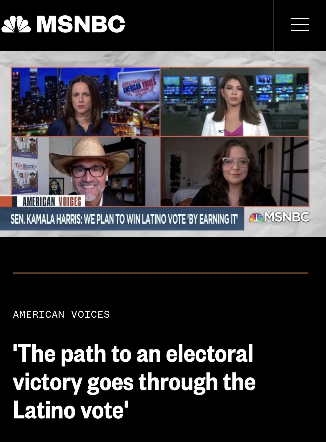 'The path to an electoral victory goes t
