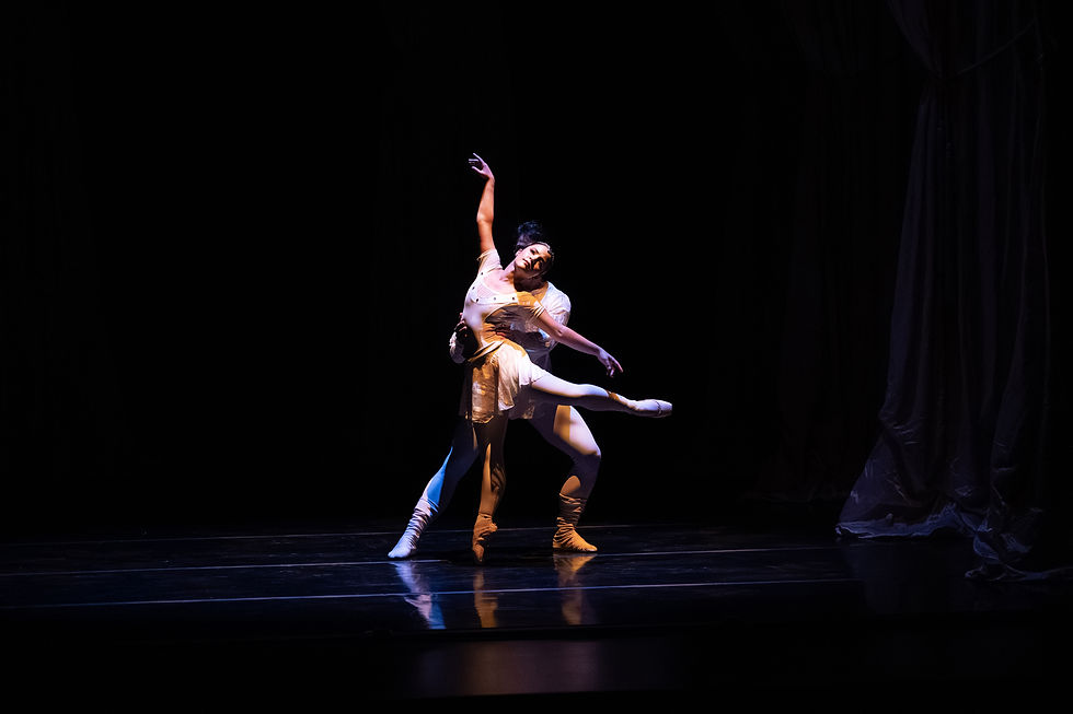 Claire Buehler and João Sampaio in Peaceful Prayer choreographed by Nicole Haskins. Smuin's Christmas Ballet. Photo by Maximiliian Tortoriello