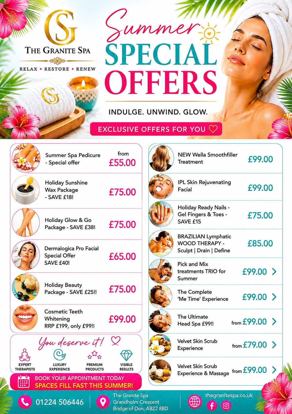 Check out our Summer Special Offers today and SAVE!!