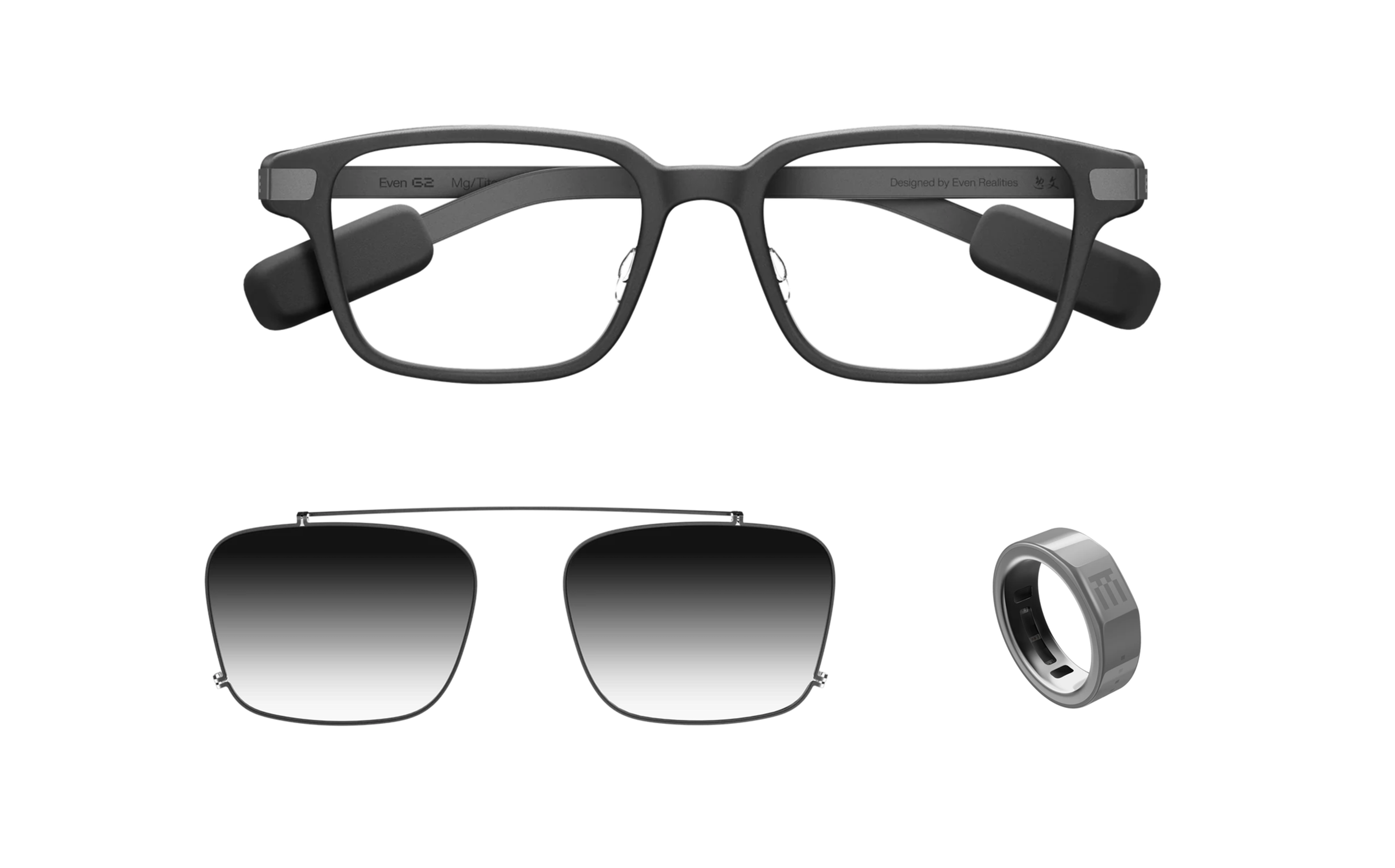 Even Realities G2B Glasses, Sunclip and Ring Bundle