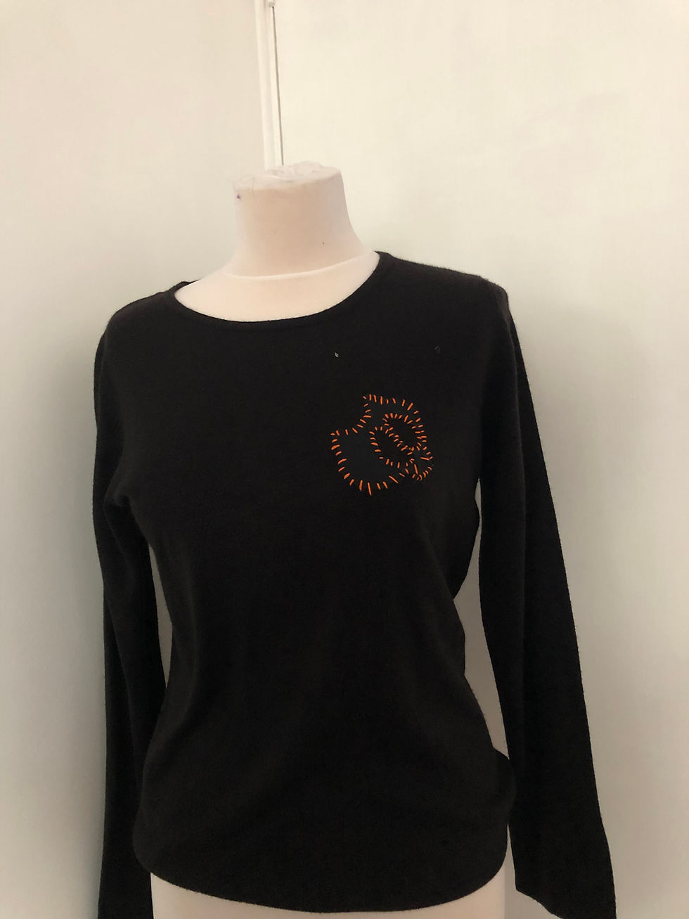 orange contrast bone jumper