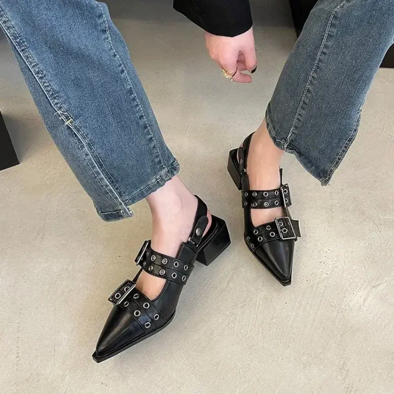 Thumbnail: Pointed Rivet Sandals