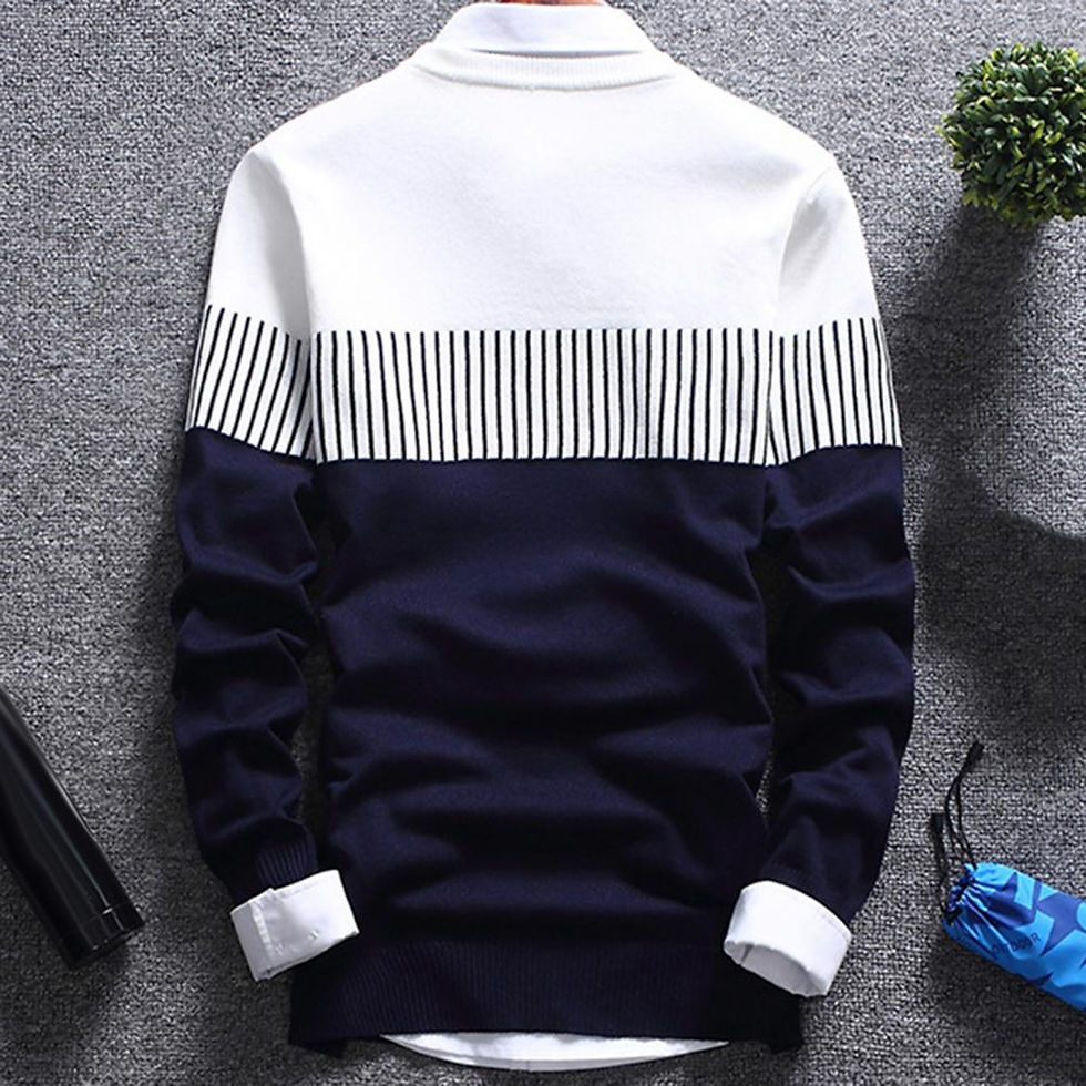 Thumbnail: O-Neck Long Sleeve Knitted Sweater