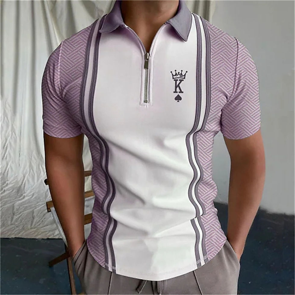 Thumbnail: Striped Golf Polo Shirt 