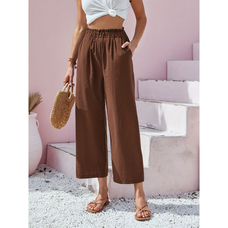 Thumbnail: Cotton Loose Wide Leg Pants