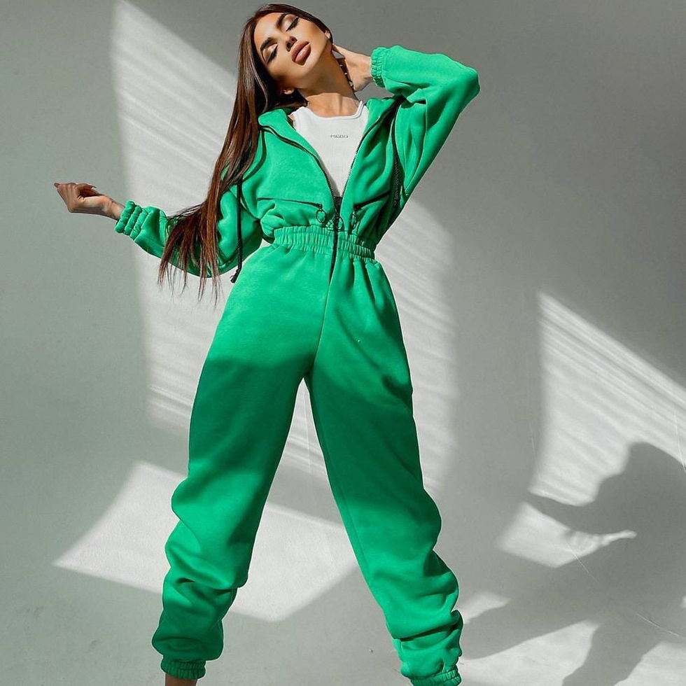 Thumbnail: Fleece Jumpsuits One Piece deep green