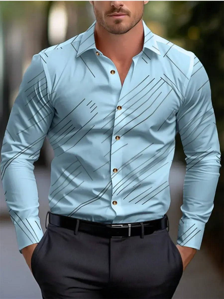 Thumbnail: Solid Color-Striped Suit Shirt 