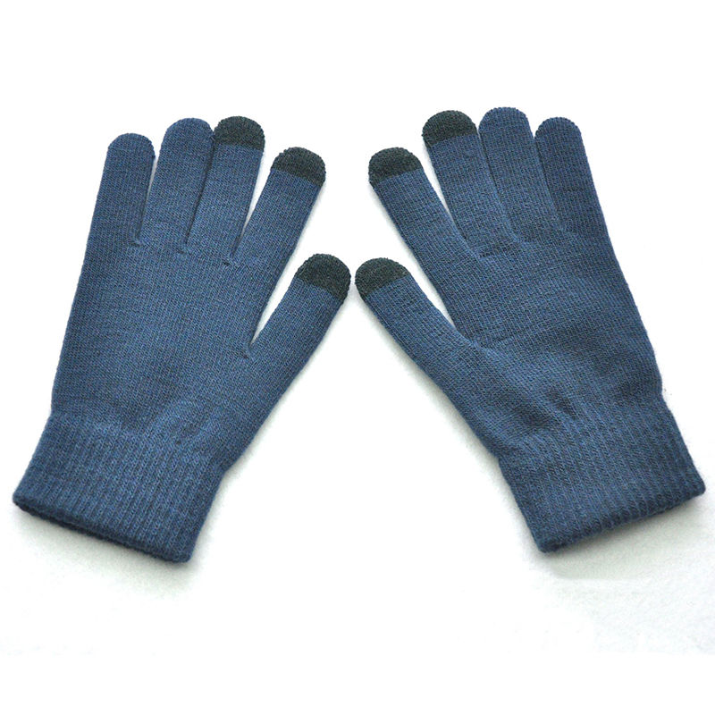 Thumbnail: Warm Knitted Gloves blue