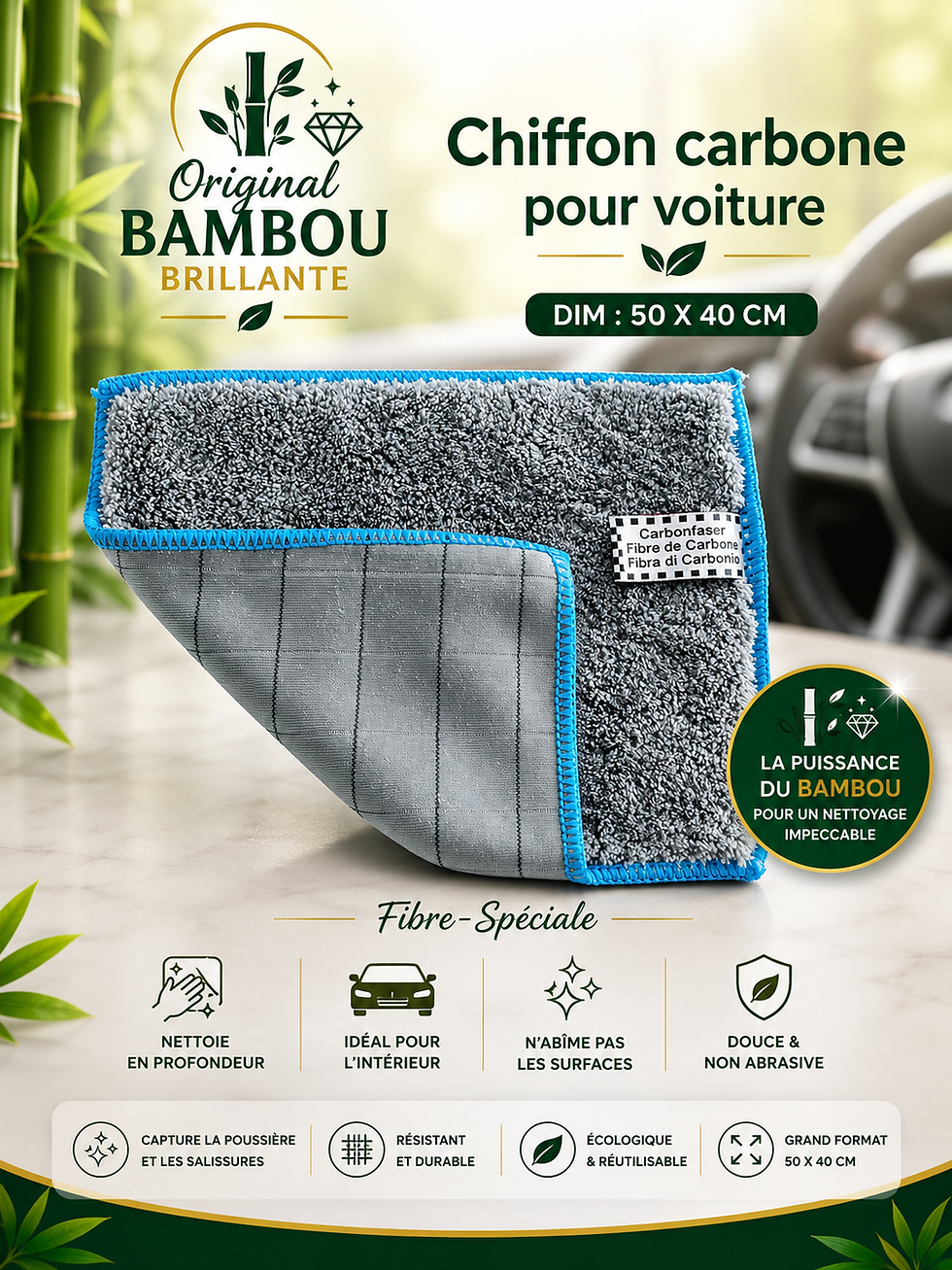 Miniature : Chiffon carbone pour voiture 50x40 cm.