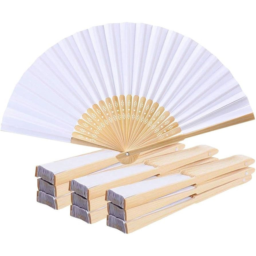 Bamboo Folding Hand Held Fans - foldable - corporate gift, laser engraved