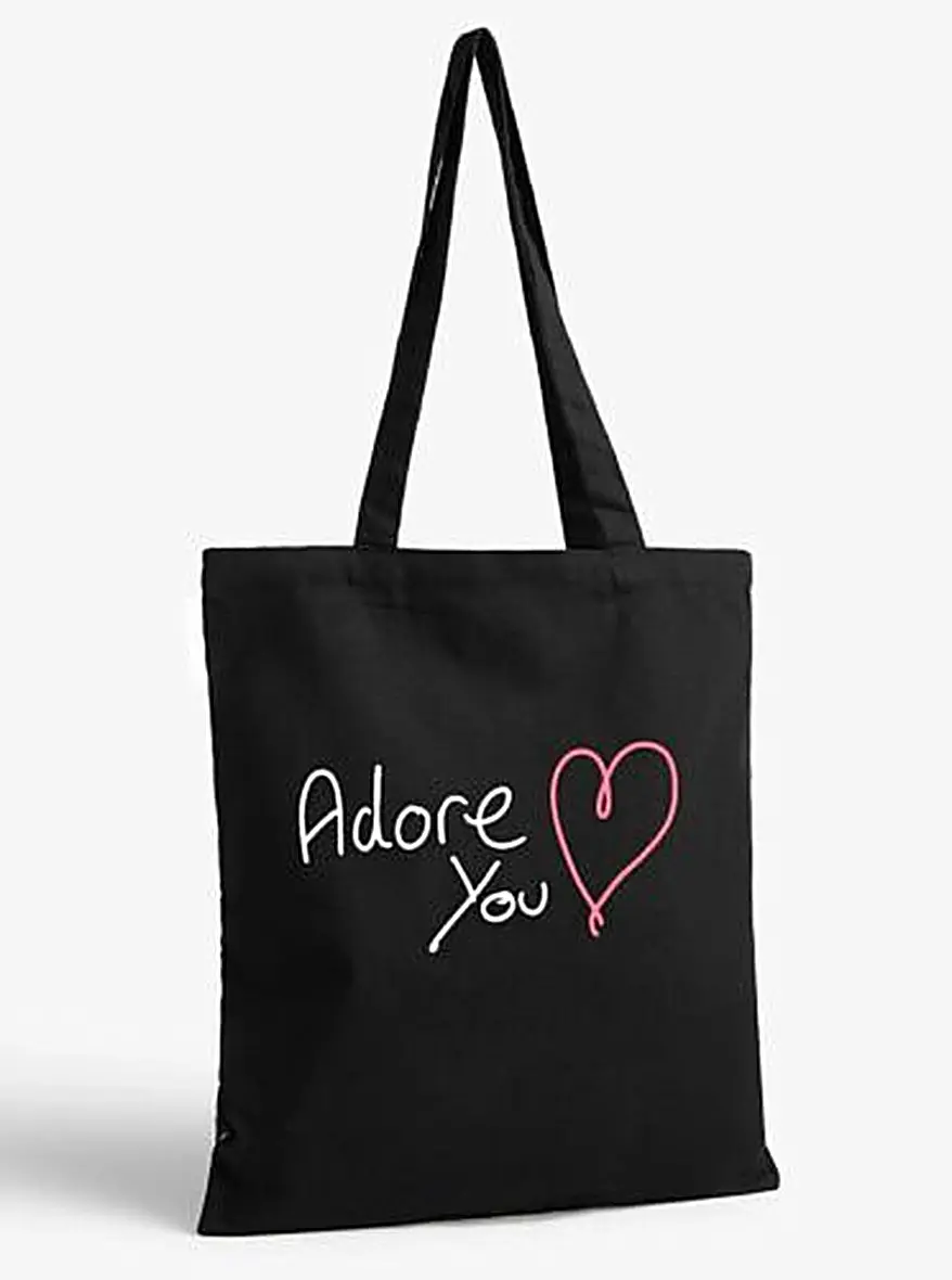 Thumbnail: BLK-TOT-B-1 -- Black Canvas Tote Bag