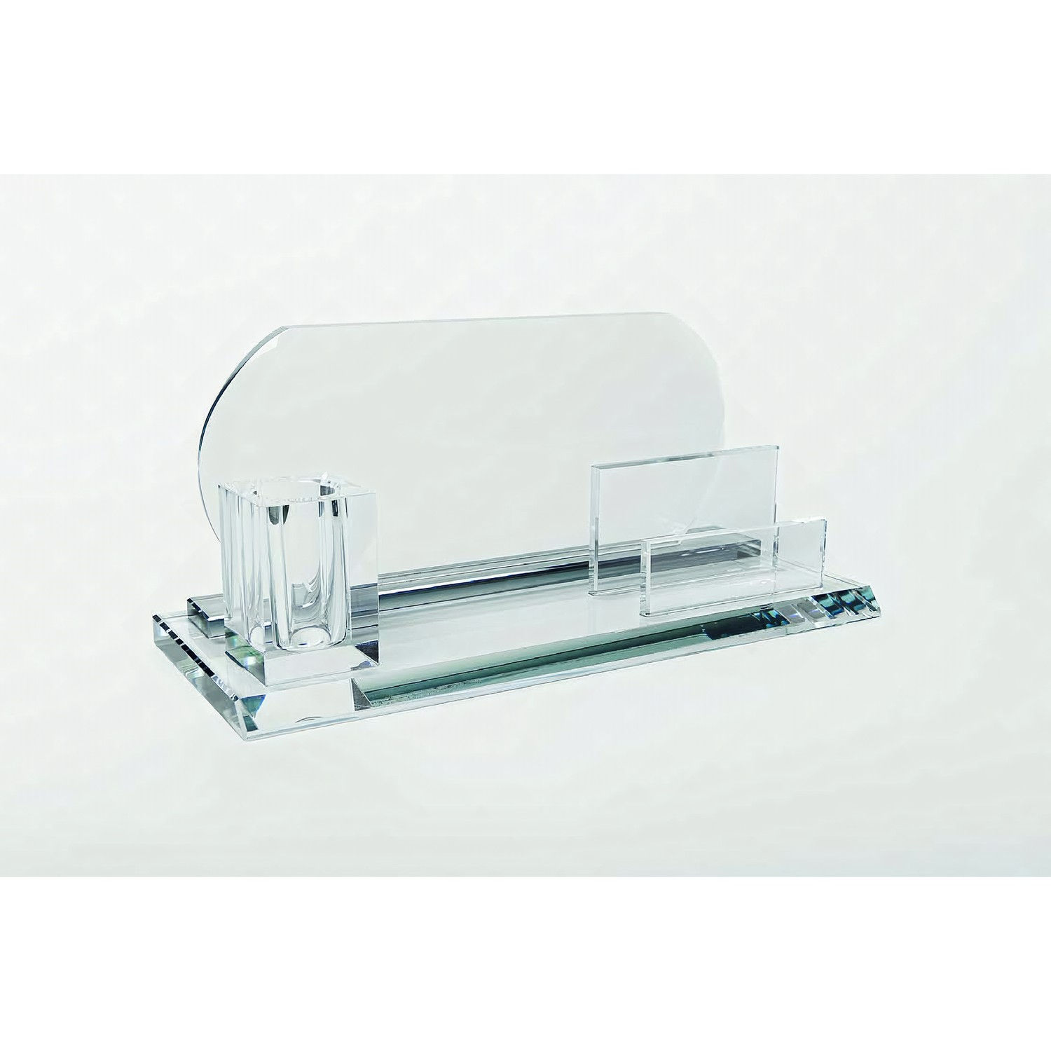 Crystal Desk Card Holder Stand - corporate gift, laser engraved
