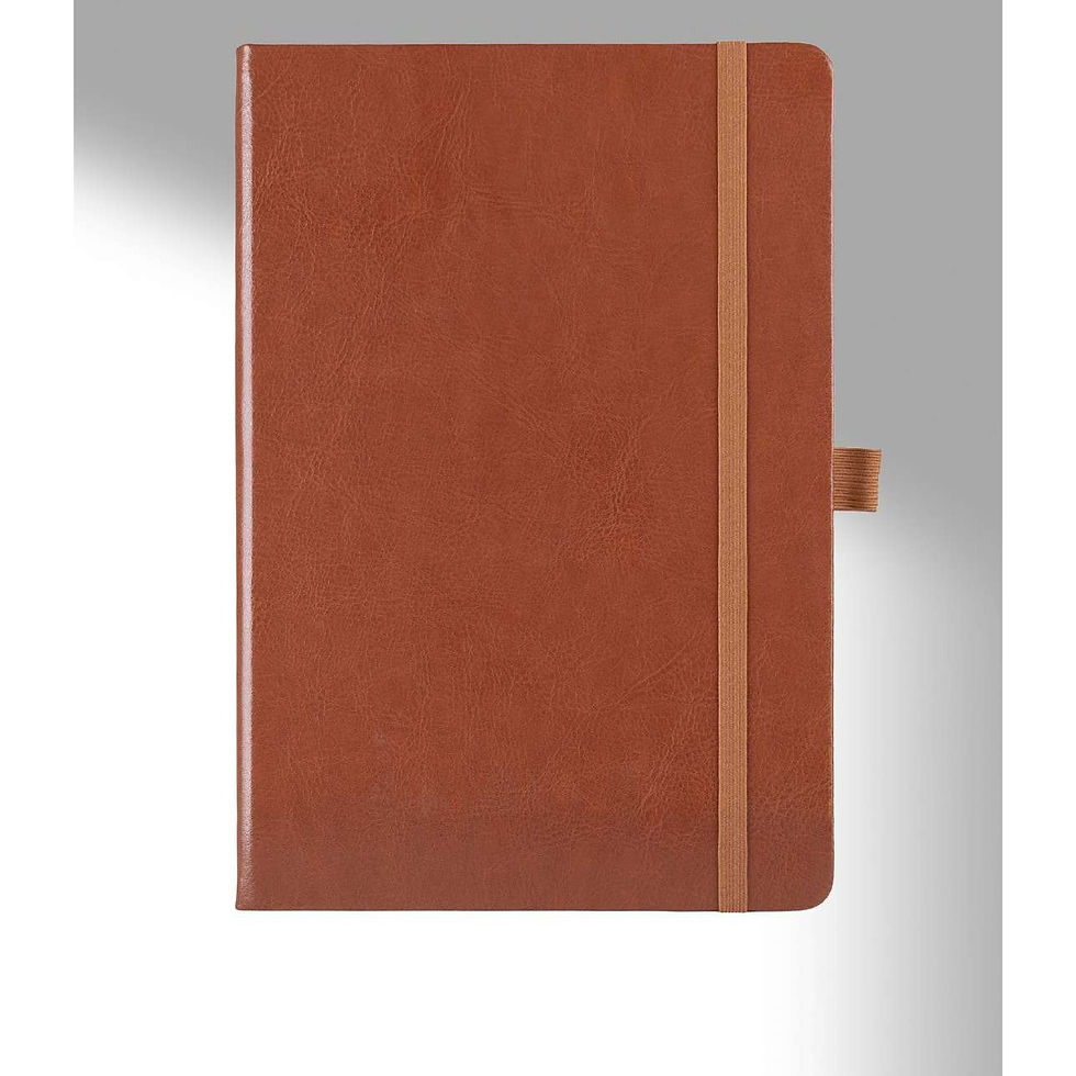Soft Cover Notebook Brown - soft brown PU leather, A5 - corporate gift, UV printed