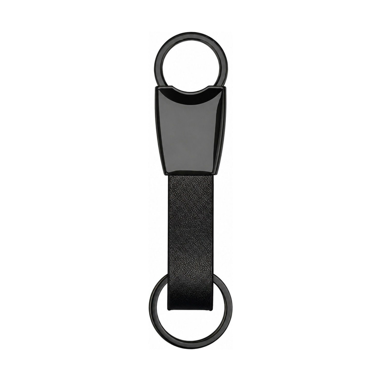 KC12 -- Double Ring Leather Keychain