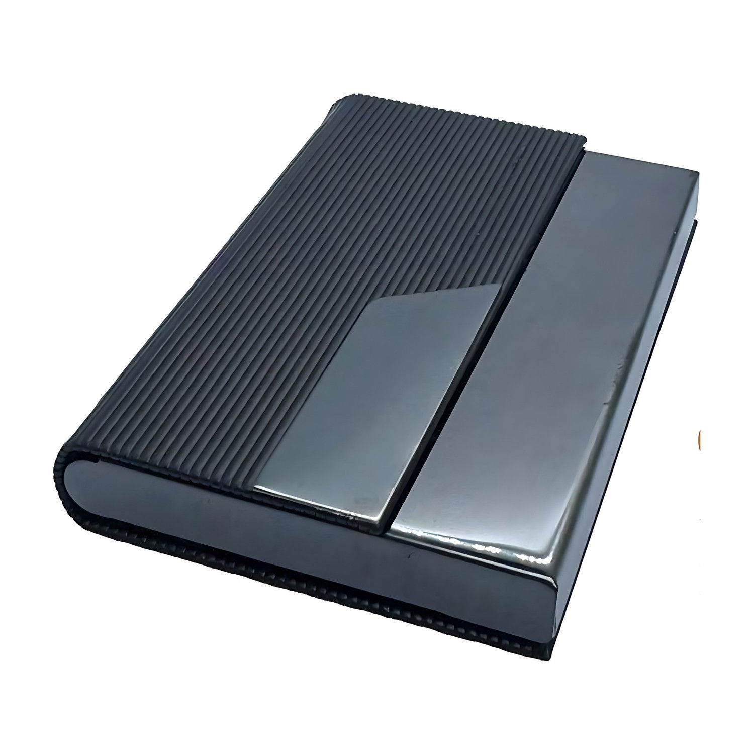 CH08 -- Striped Dual-Finish Metal Card Holder