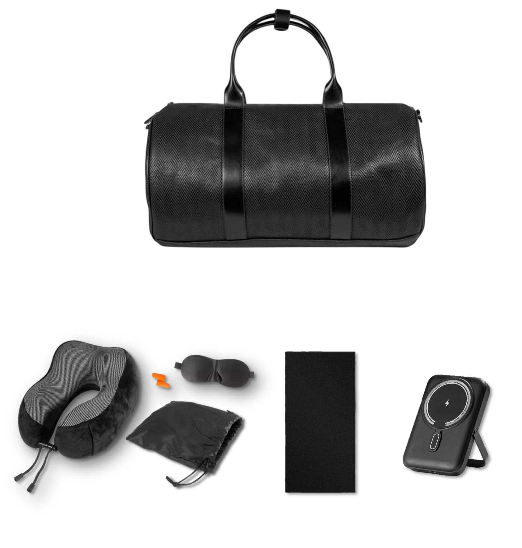 VIP26-25 -- Leather Duffel Travel Set