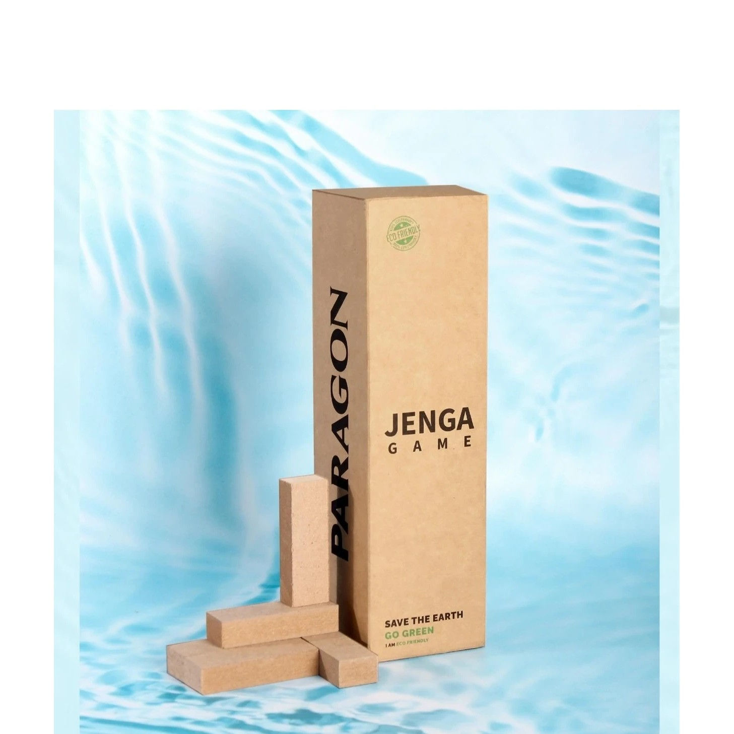 Eco Jenga Tower 54 Blocks - sustainably sourced wood - corporate gift, UV printed