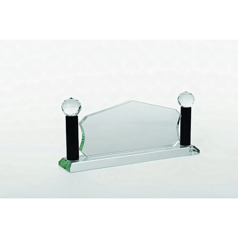 Arch Crystal Desk Card Holder - corporate gift, laser engraved