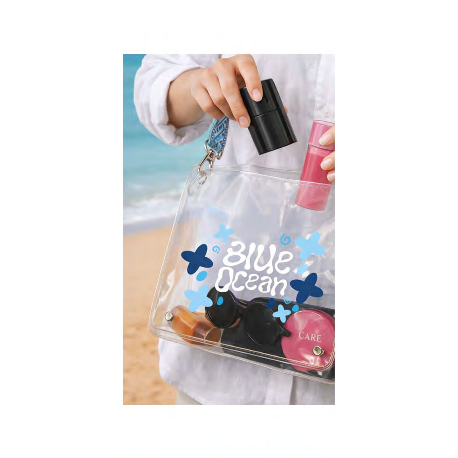 SUM26-23 -- Transparent Cross Bag Woven Strap