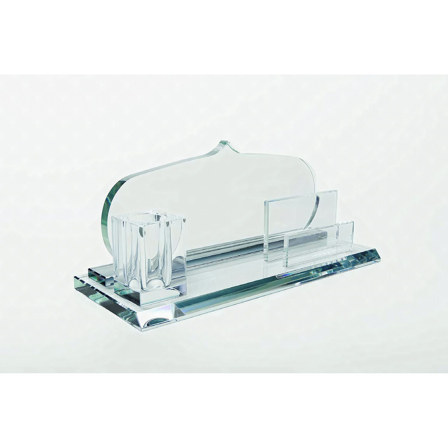 Crystal Desk Card Holder - corporate gift, laser engraved