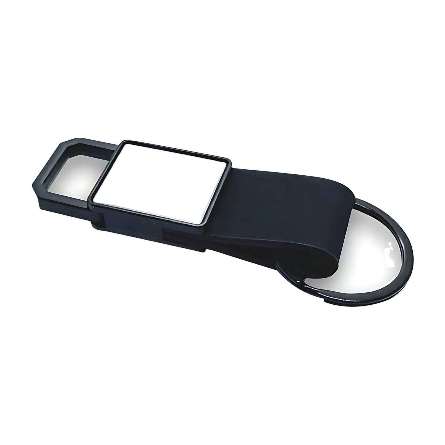 KC06 -- Silicone Loop Keychain with Metal Plate