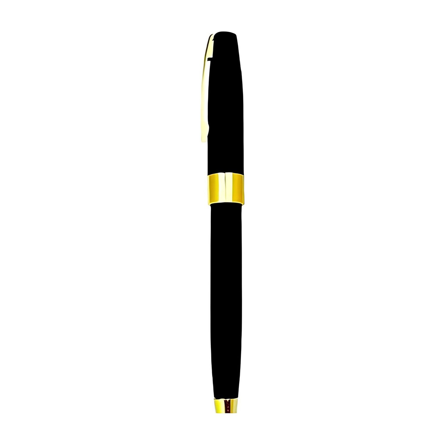MP176 -- Black Metal Pen with Gold Trim