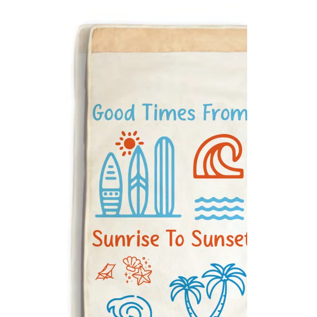 Cork Roll Up Beach Mat Leather Handle - PU leather, 56.5 cm - corporate gift, UV DTF printed