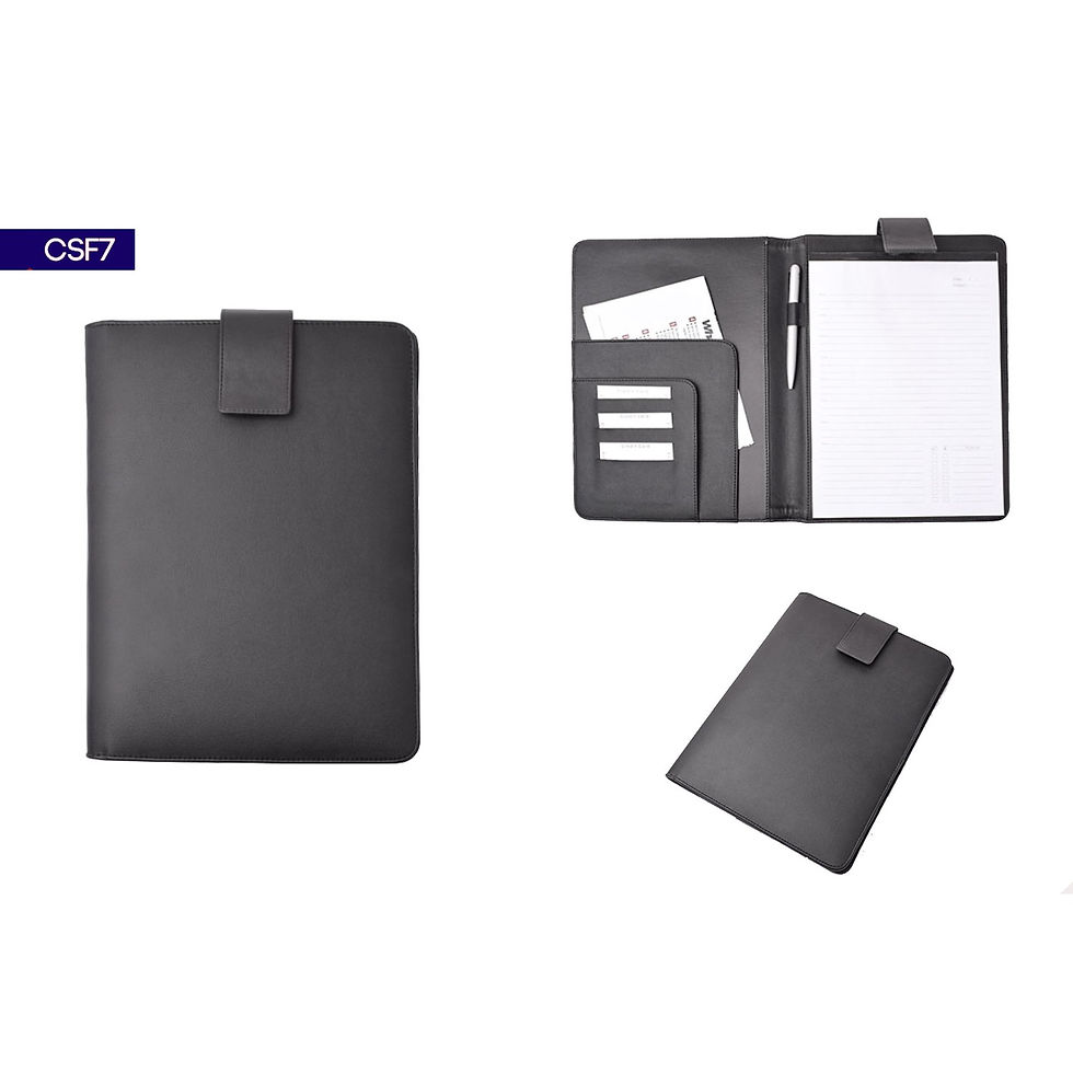Magnetic Clip Leather Folder - PU leather, A4 format - corporate gift, UV printed